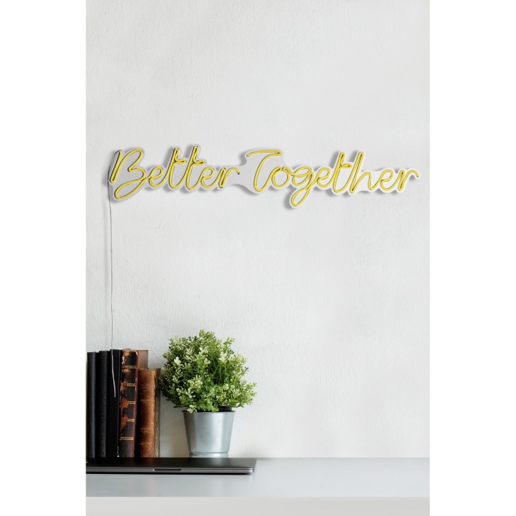 Iluminación LED decorativa de plástico Better Together amarillo 84x16x2 cm