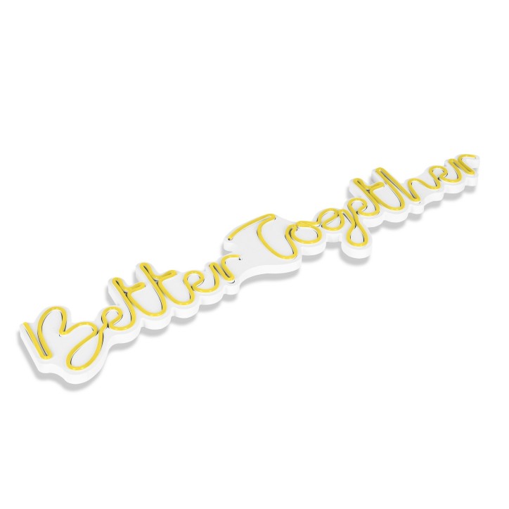 Iluminación LED decorativa de plástico Better Together amarillo 84x16x2 cm