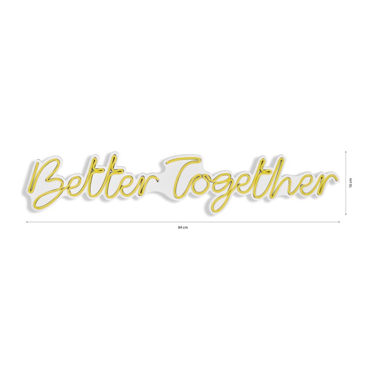 Iluminación LED decorativa de plástico Better Together amarillo 84x16x2 cm