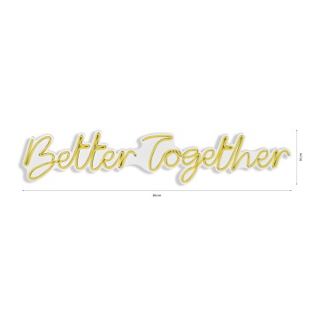 Iluminación LED decorativa de plástico Better Together amarillo 84x16x2 cm