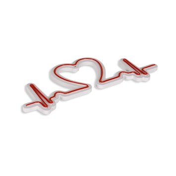 Iluminación LED decorativa de plástico Love Rhythm rojo 51x21x2 cm