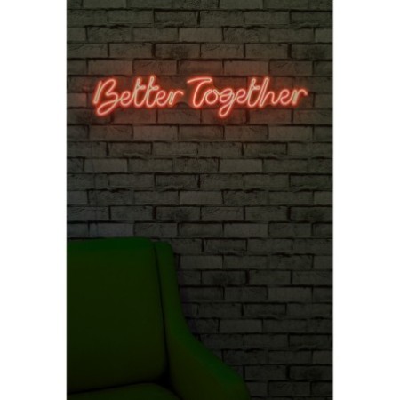 Iluminación LED decorativa de plástico Better Together rojo 84x16x2 cm