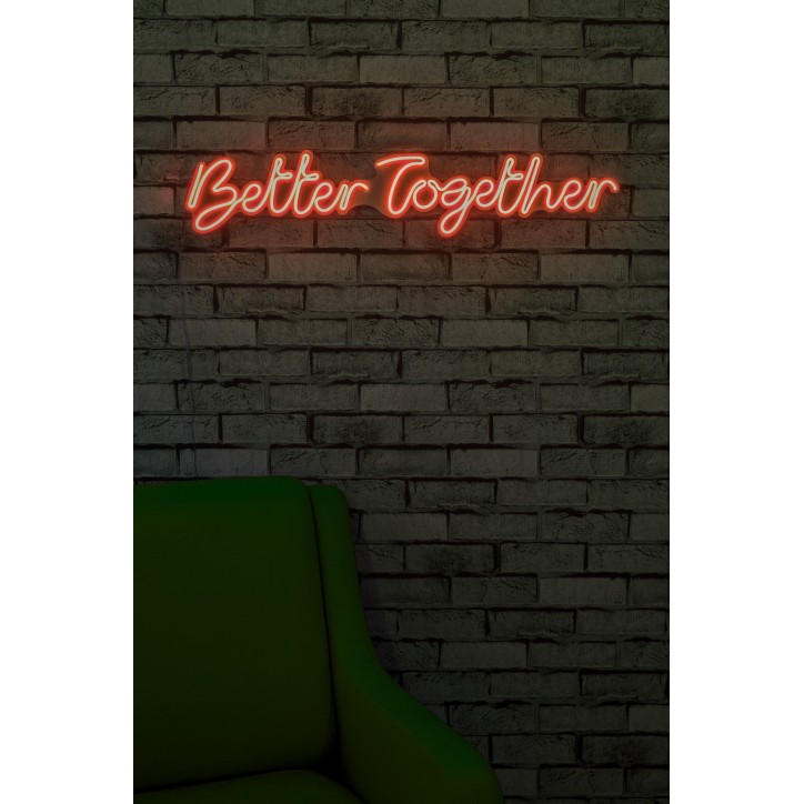 Iluminación LED decorativa de plástico Better Together rojo 84x16x2 cm