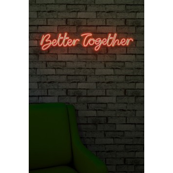 Iluminación LED decorativa de plástico Better Together rojo 84x16x2 cm