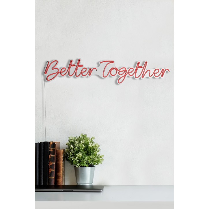 Iluminación LED decorativa de plástico Better Together rojo 84x16x2 cm