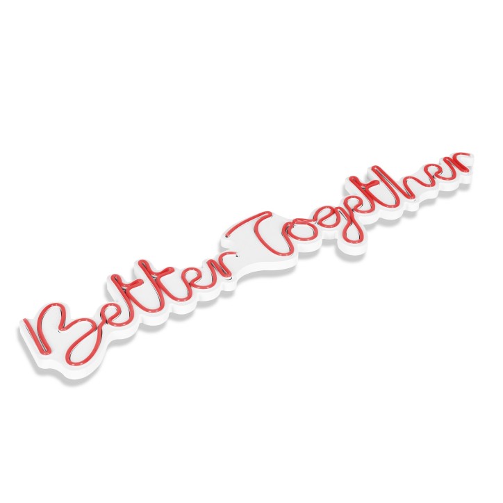 Iluminación LED decorativa de plástico Better Together rojo 84x16x2 cm