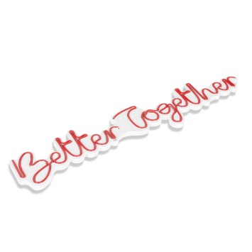 Iluminación LED decorativa de plástico Better Together rojo 84x16x2 cm