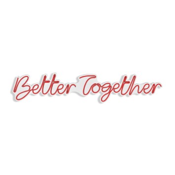 Iluminación LED decorativa de plástico Better Together rojo 84x16x2 cm