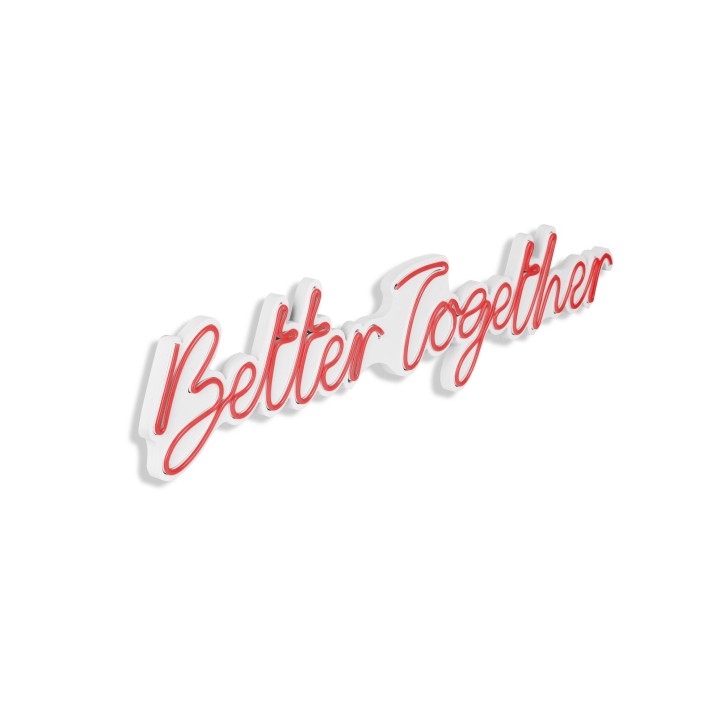 Iluminación LED decorativa de plástico Better Together rojo 84x16x2 cm