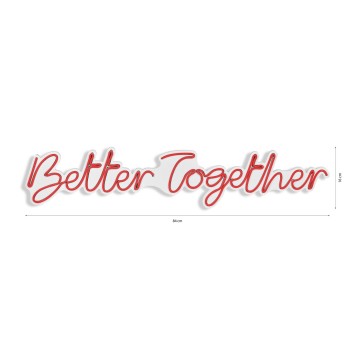 Iluminación LED decorativa de plástico Better Together rojo 84x16x2 cm