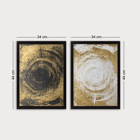 Cuadro decorativo enmarcado SET_032 multicolor 34x44 cm (2 piezas)