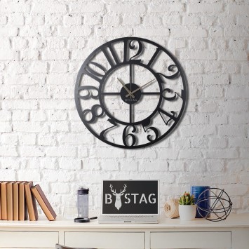 Reloj de pared metal Circle XL negro 70x70 cm