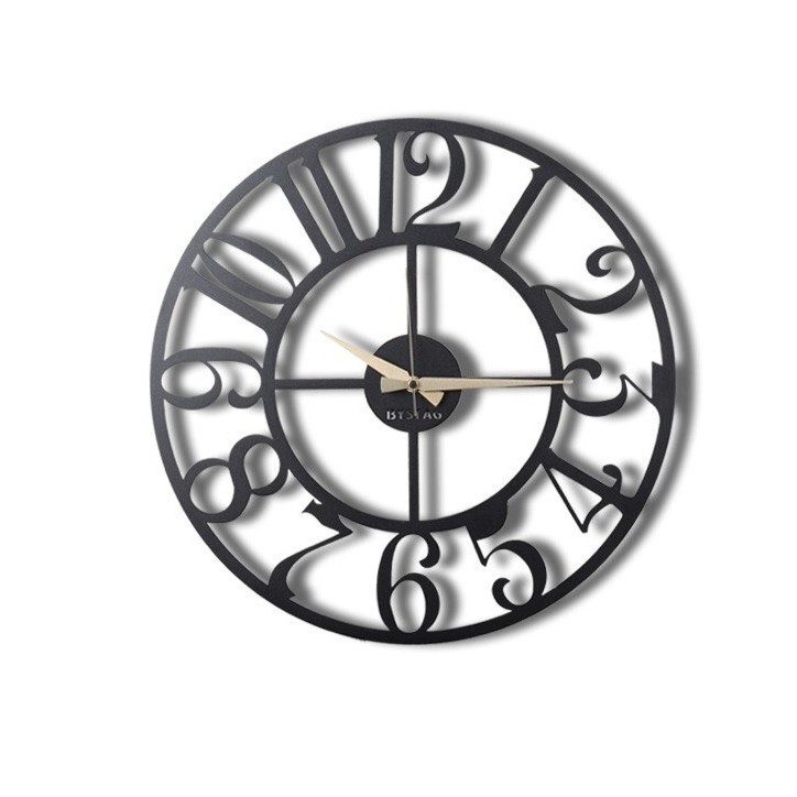 Reloj de pared metal Circle XL negro 70x70 cm