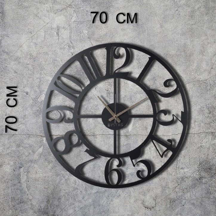 Reloj de pared metal Circle XL negro 70x70 cm