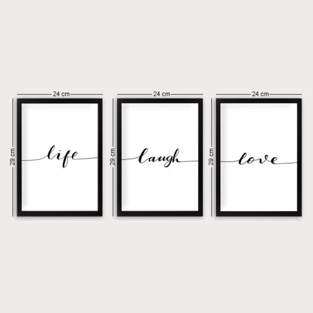 Cuadro decorativo enmarcado SET_041 multicolor 24x29 cm (3 piezas)