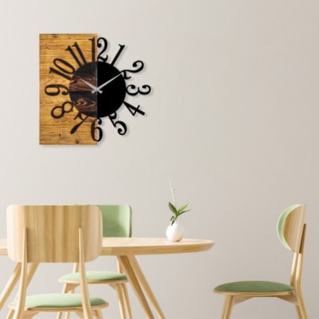 Reloj de pared madera Modelo 7 nogal negro 58x3x58 cm