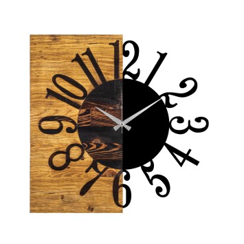 Reloj de pared madera Modelo 7 nogal negro 58x3x58 cm