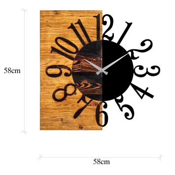 Reloj de pared madera Modelo 7 nogal negro 58x3x58 cm