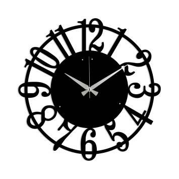 Reloj de pared metal Metal Wall Clock 15 negro 48x48 cm