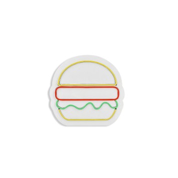 Iluminación LED decorativa de plástico Hamburger multicolor 28x27x2 cm