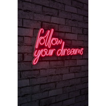 Iluminación LED decorativa de plástico Follow Your Dreams rojo 60x32x2 cm