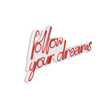 Iluminación LED decorativa de plástico Follow Your Dreams rojo 60x32x2 cm