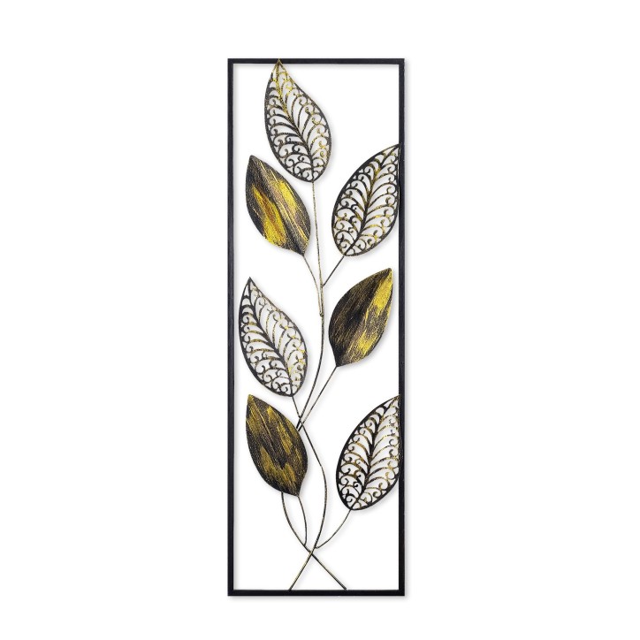 Decoración pared de metal Metal Art Leaf multicolor 90x32x5 cm