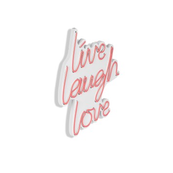 Iluminación LED decorativa de plástico Live Laugh Love rosa 30.5x35.5x2 cm