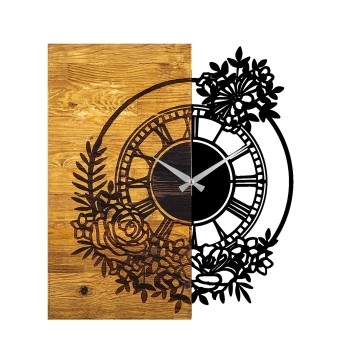 Reloj de pared madera Modelo 14 nogal negro 58x3x51 cm