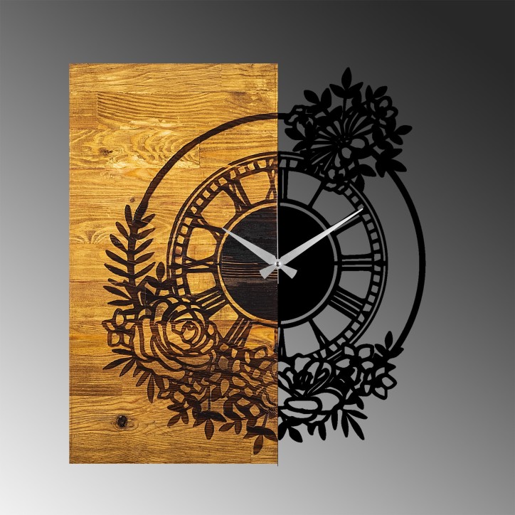 Reloj de pared madera Modelo 14 nogal negro 58x3x51 cm