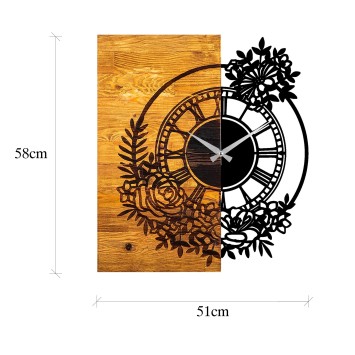 Reloj de pared madera Modelo 14 nogal negro 58x3x51 cm