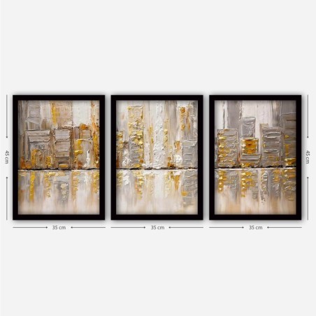 Cuadro decorativo enmarcado 3SC184 multicolor 35x45 cm (3 piezas)