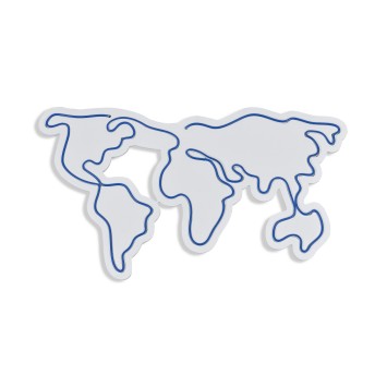 Iluminación LED decorativa de plástico World Map azul 66x38x2 cm