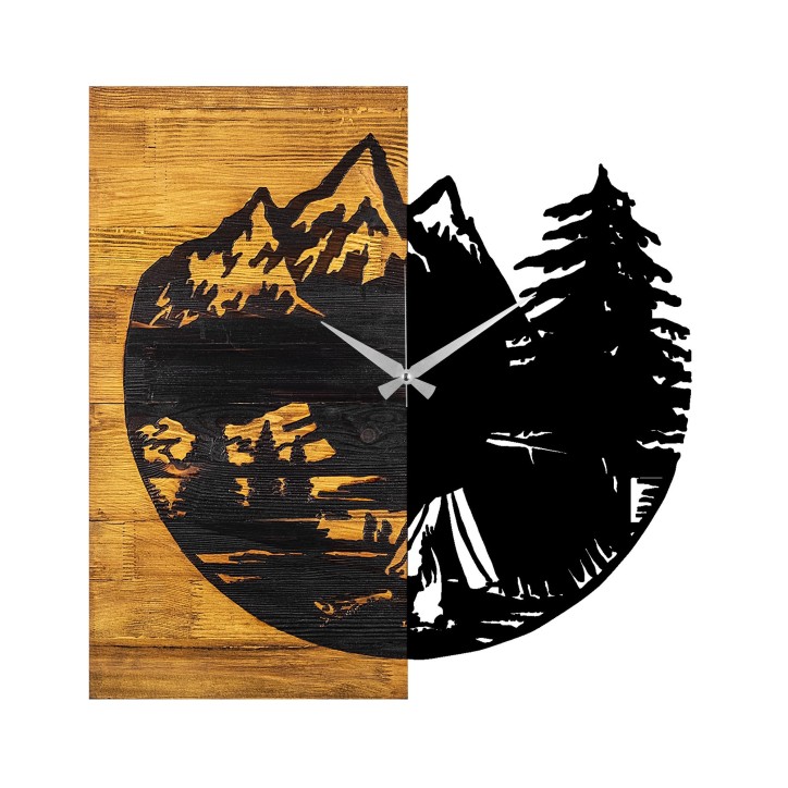 Reloj de pared madera Modelo 19 nogal negro 56x3x58 cm