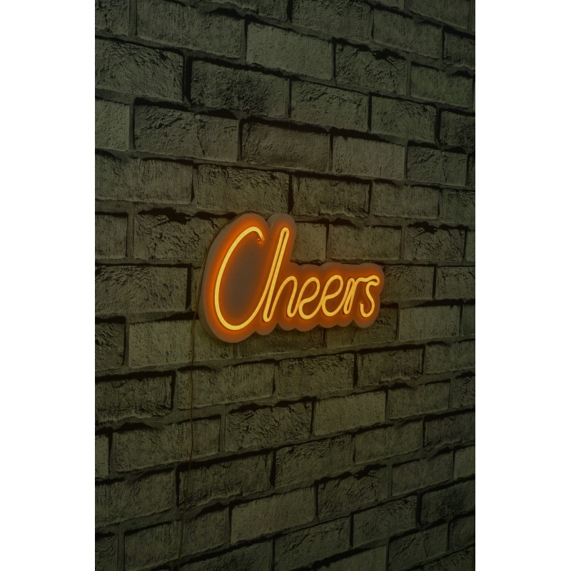 Iluminación LED decorativa de plástico Cheers amarillo 30x14x2 cm