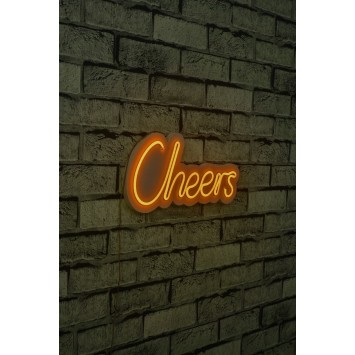 Iluminación LED decorativa de plástico Cheers amarillo 30x14x2 cm