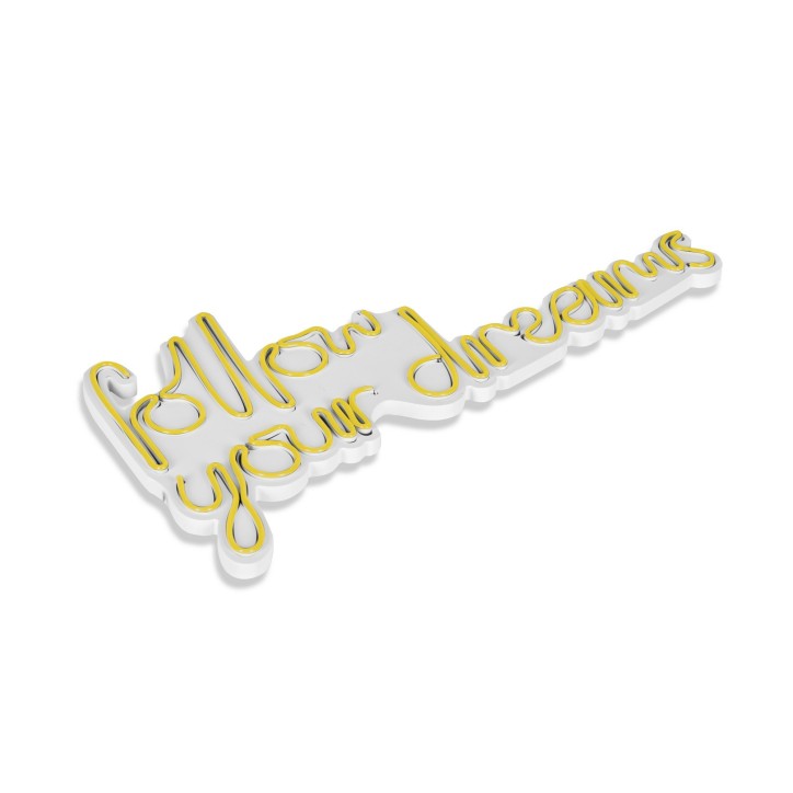 Iluminación LED decorativa de plástico Follow Your Dreams amarillo 60x32x2 cm