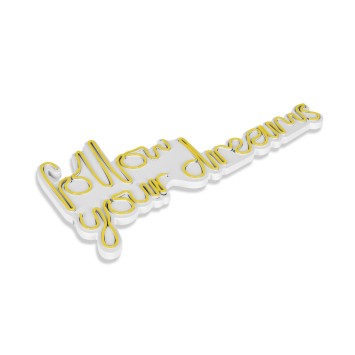 Iluminación LED decorativa de plástico Follow Your Dreams amarillo 60x32x2 cm