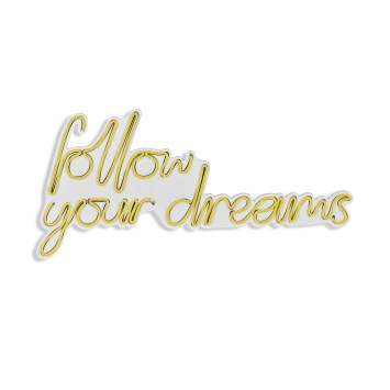 Iluminación LED decorativa de plástico Follow Your Dreams amarillo 60x32x2 cm