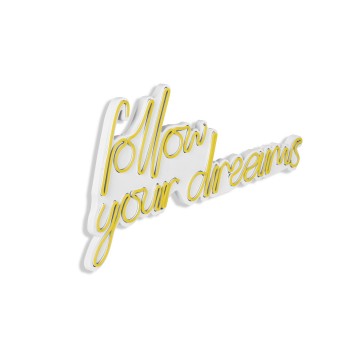 Iluminación LED decorativa de plástico Follow Your Dreams amarillo 60x32x2 cm