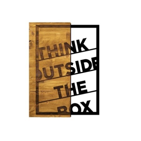 Decoración pared de madera Think Outside The Box nogal negro 42x58 cm