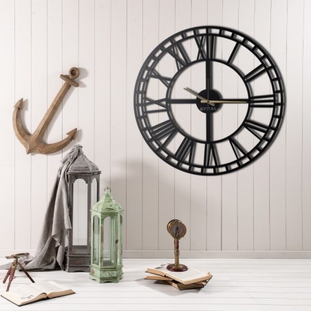 Reloj de pared metal Classic negro 50x50 cm