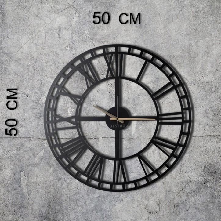 Reloj de pared metal Classic negro 50x50 cm