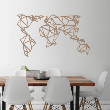 Decoración pared de metal World Map Metal Decor 4 cobre 140x80 cm