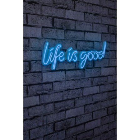 Iluminación LED decorativa de plástico Life Is Good azul 57x17x2 cm