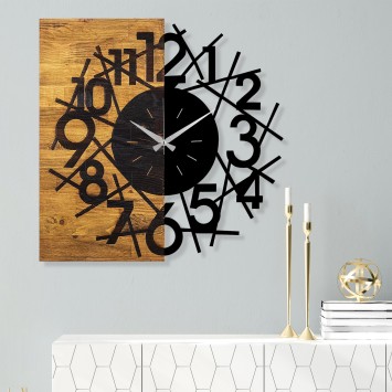 Reloj de pared madera Modelo 26 nogal negro 59x3x58 cm