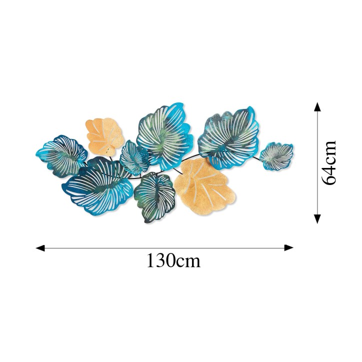 Decoración pared de metal Palm multicolor 130x64 cm