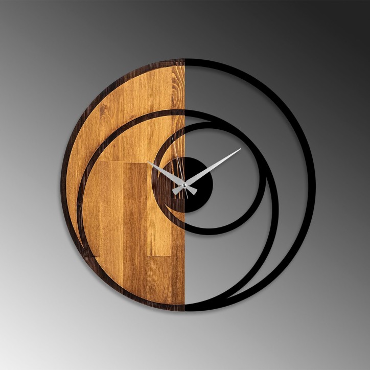 Reloj de pared madera Circle nogal negro 56x3x56 cm