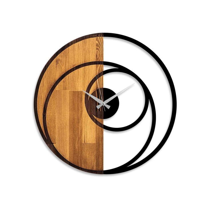 Reloj de pared madera Circle nogal negro 56x3x56 cm