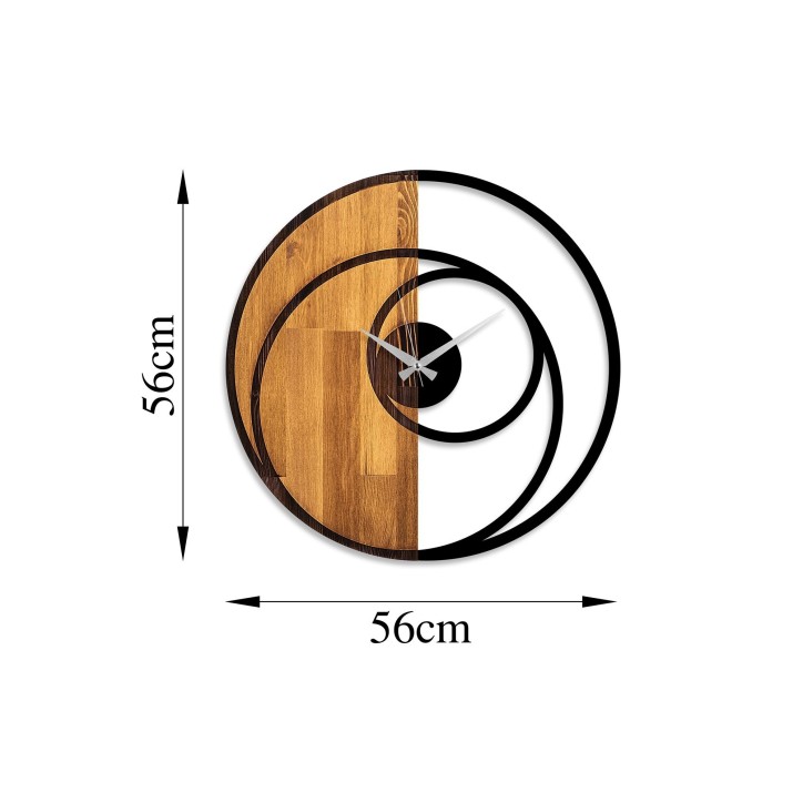 Reloj de pared madera Circle nogal negro 56x3x56 cm